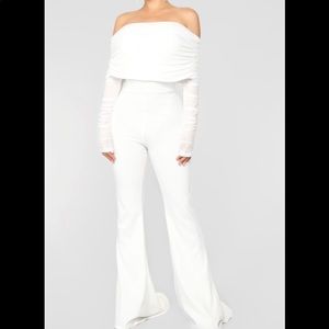 NWT White Jumpsuit Medium